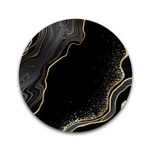 Afbeelding in Gallery-weergave laden, Zwarte agaat met gouden ader  - Rond
