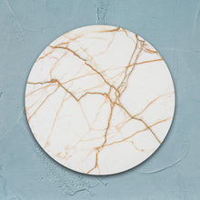 Afbeelding in Gallery-weergave laden, Marmer wit met goud - Rond
